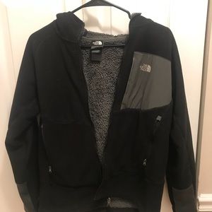 The north face black and gray zipper up
